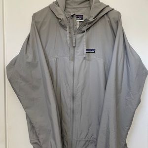 Light Gray Patagonia Hooded Windbreaker
